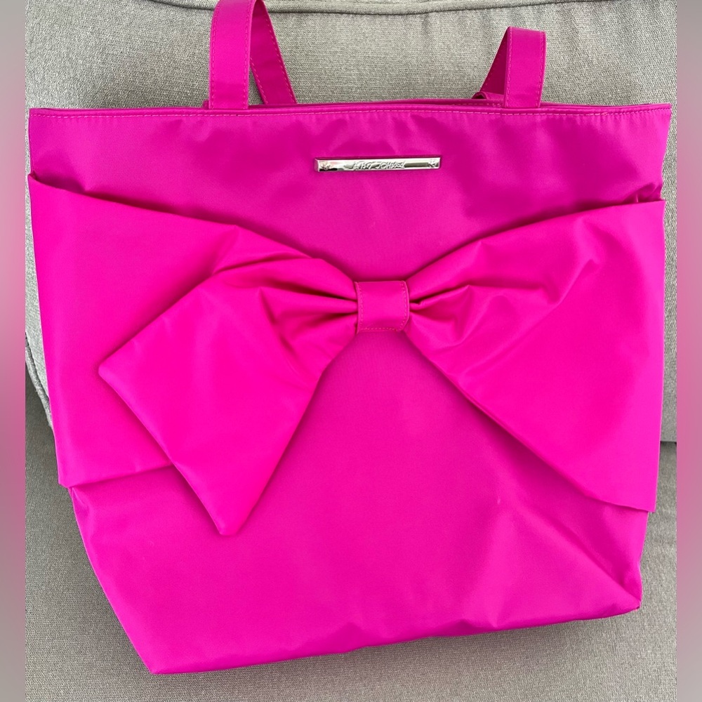 Betsey Johnson tote bag with integrated bow design